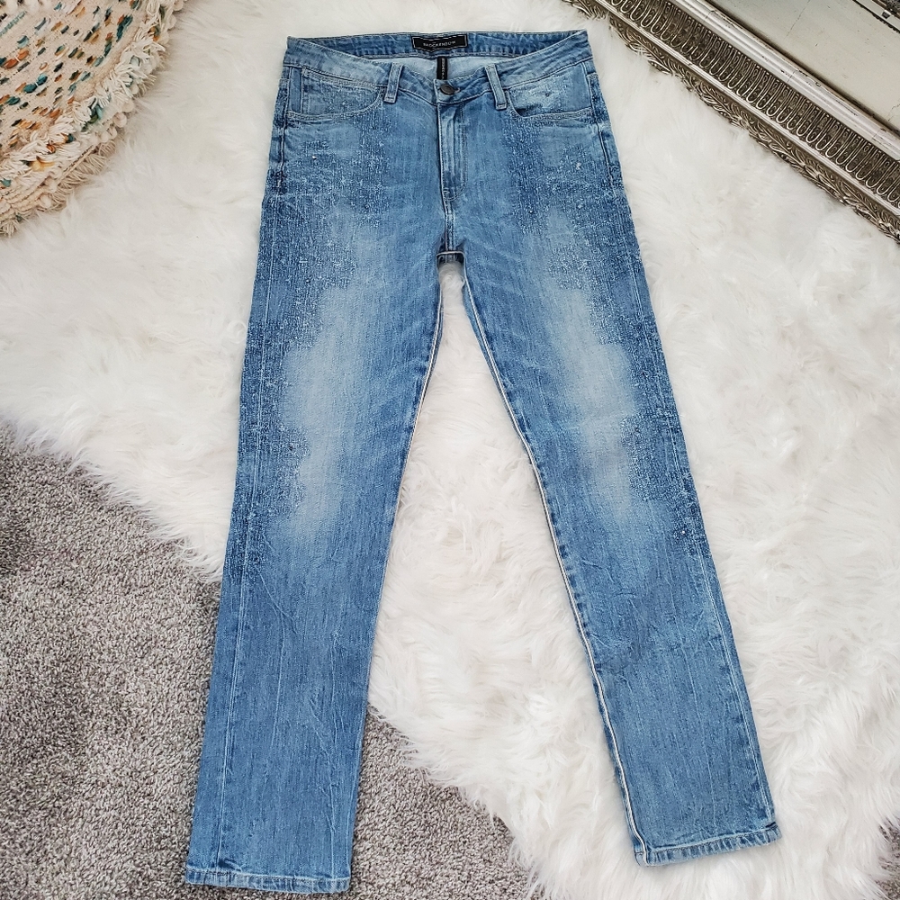 Brokenbow Embellished Lily slim jeans medium waist mascara blue iris Size 27. Ne